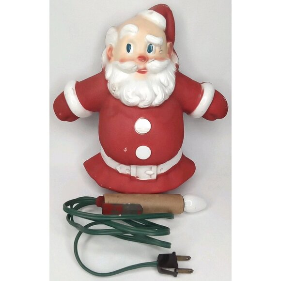 MCM Christmas Luminary Tree Top Wall Plaque Santa-Glo Noma Made In The USA 1950s - Picture 1 of 16
